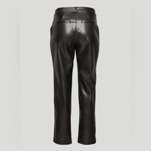 Aritzia Babaton Command Cropped Black Leather Pant Size 2 - Picture 5 of 12